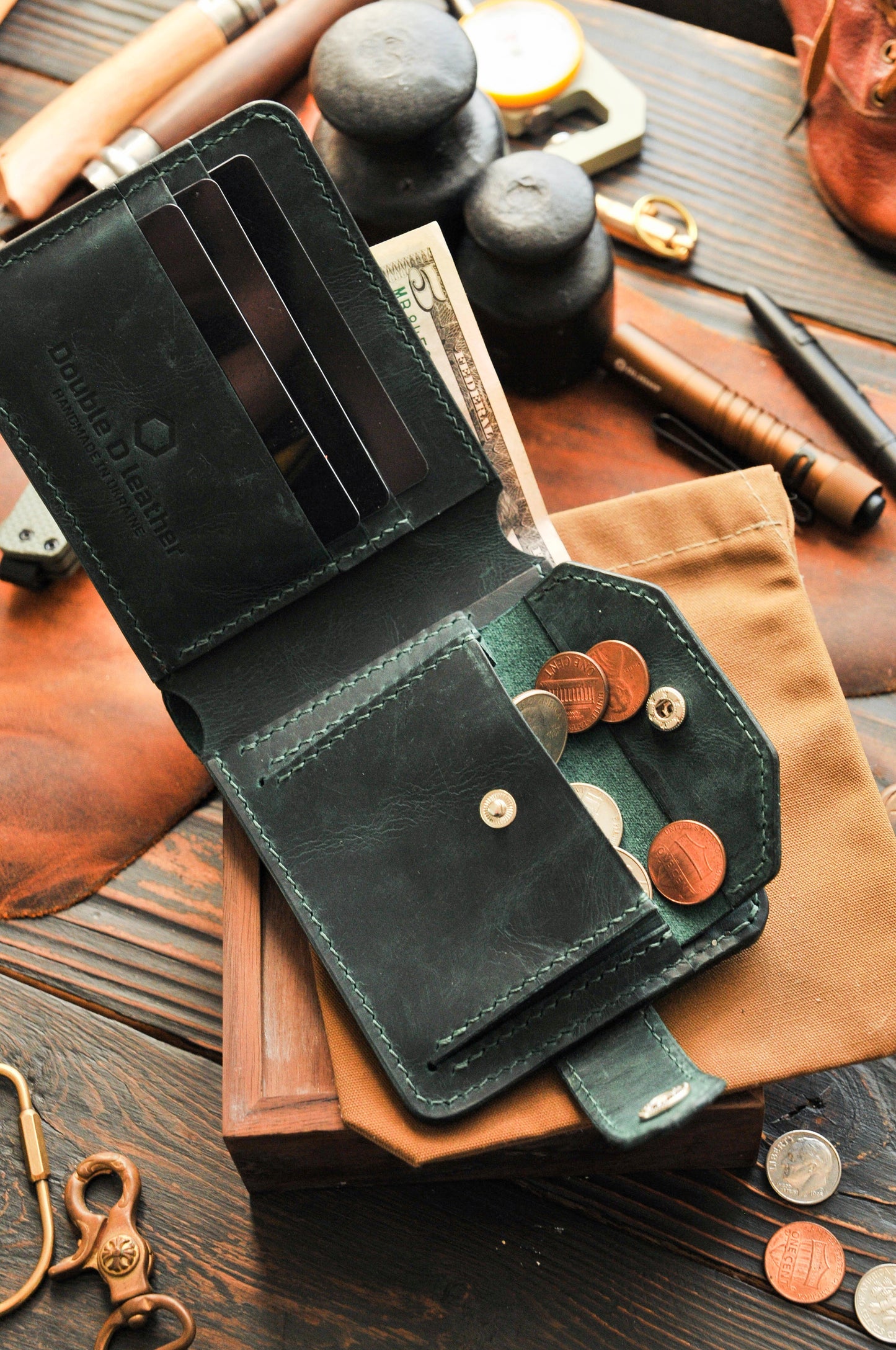 Crazy Horse Leather Bifold Wallet