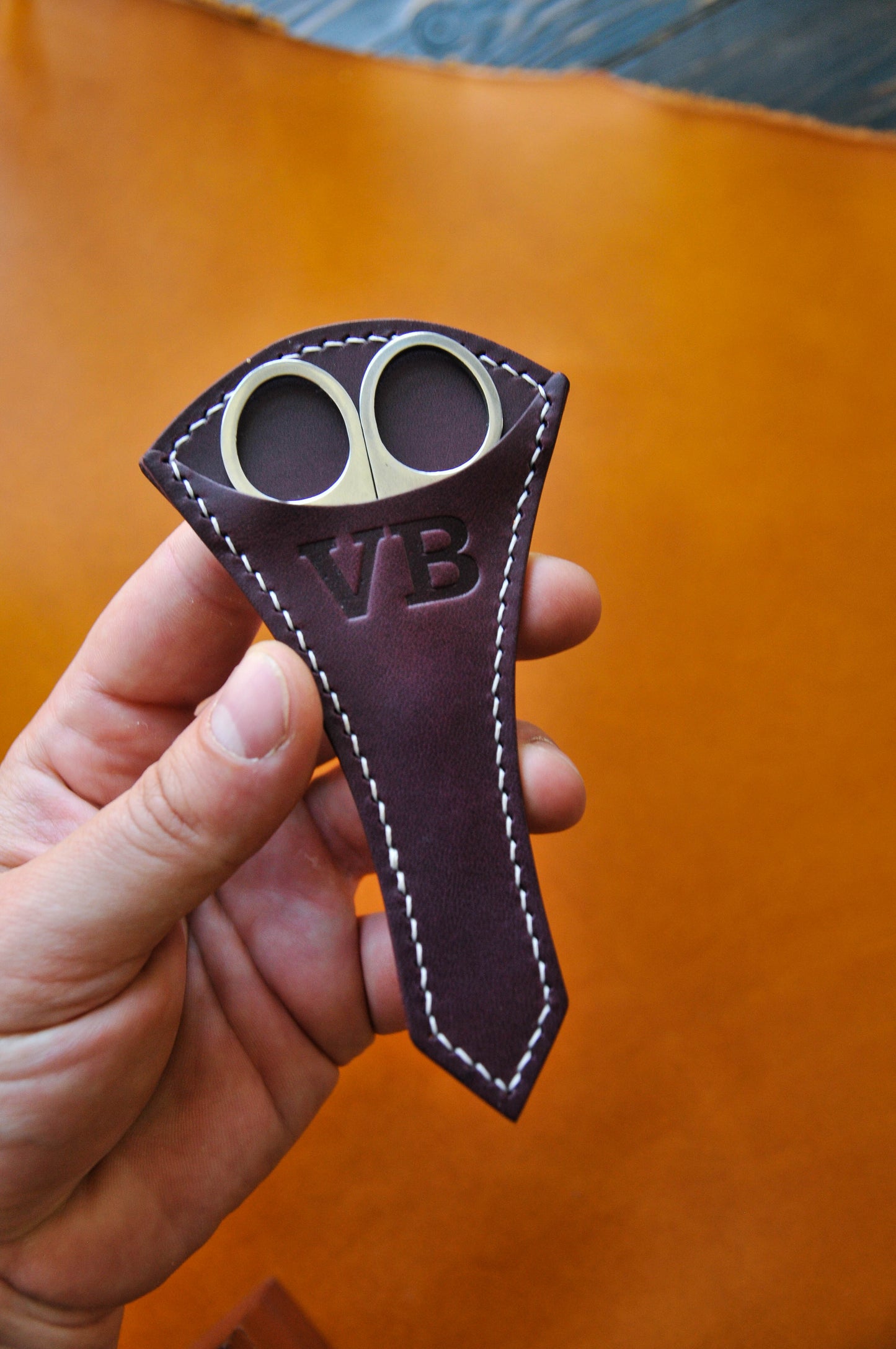 Personalized Leather Manicure case, scissors case