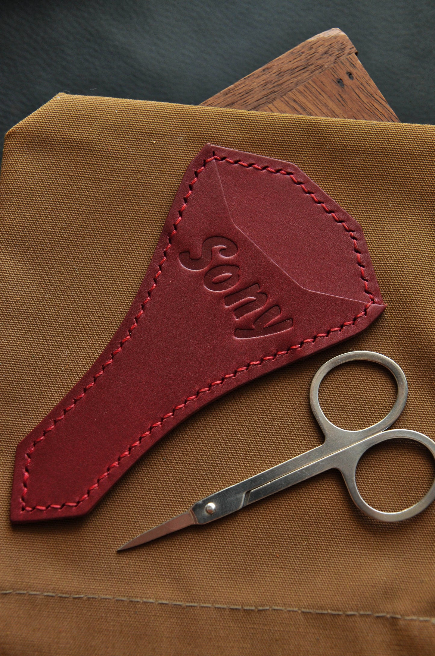 Personalized Leather Manicure case, scissors case