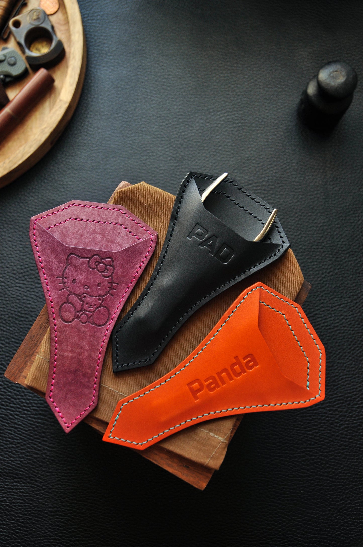 Personalized Manicure case,  leather Manicure holder