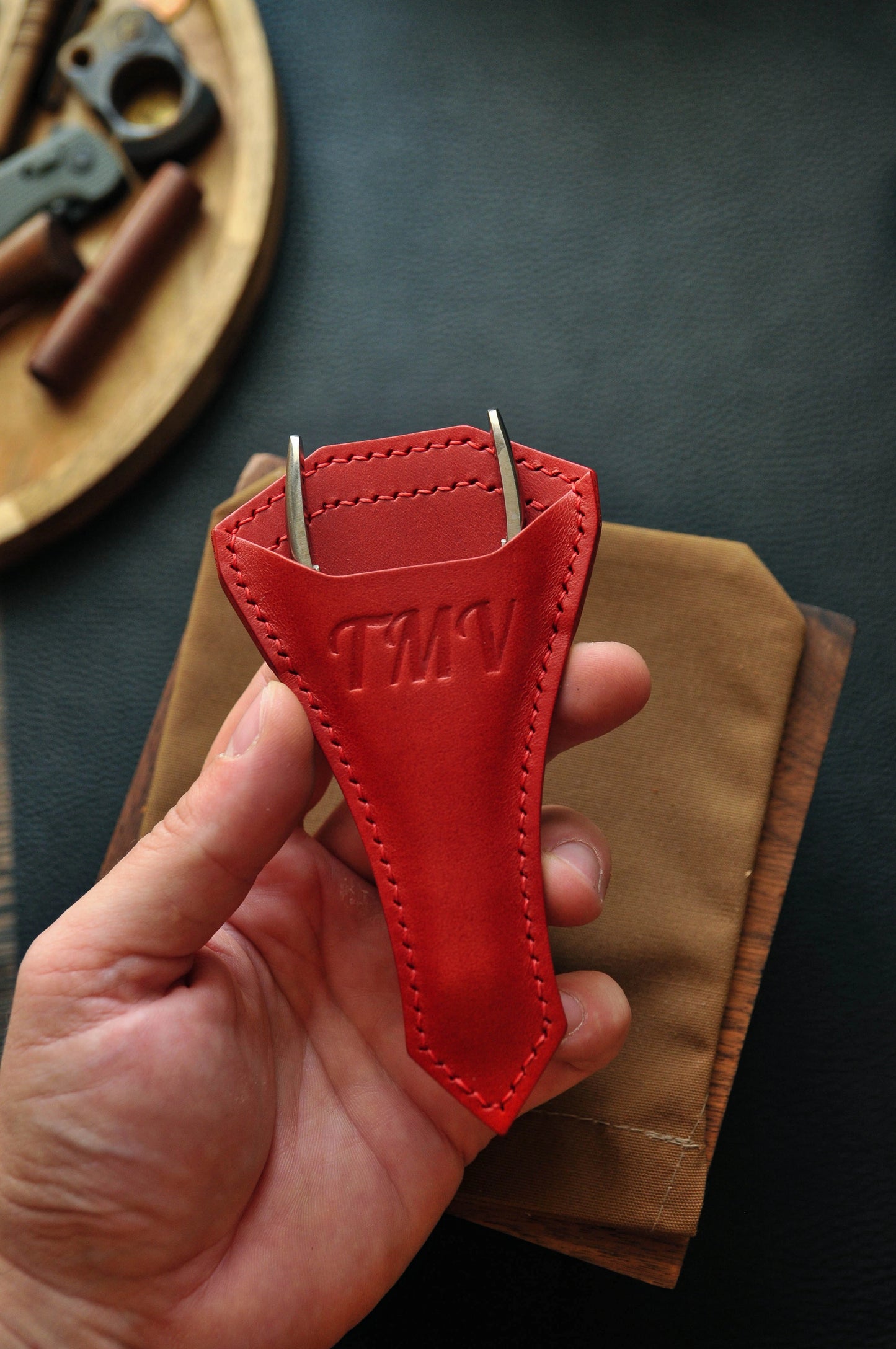 Personalized Manicure case,  leather Manicure holder