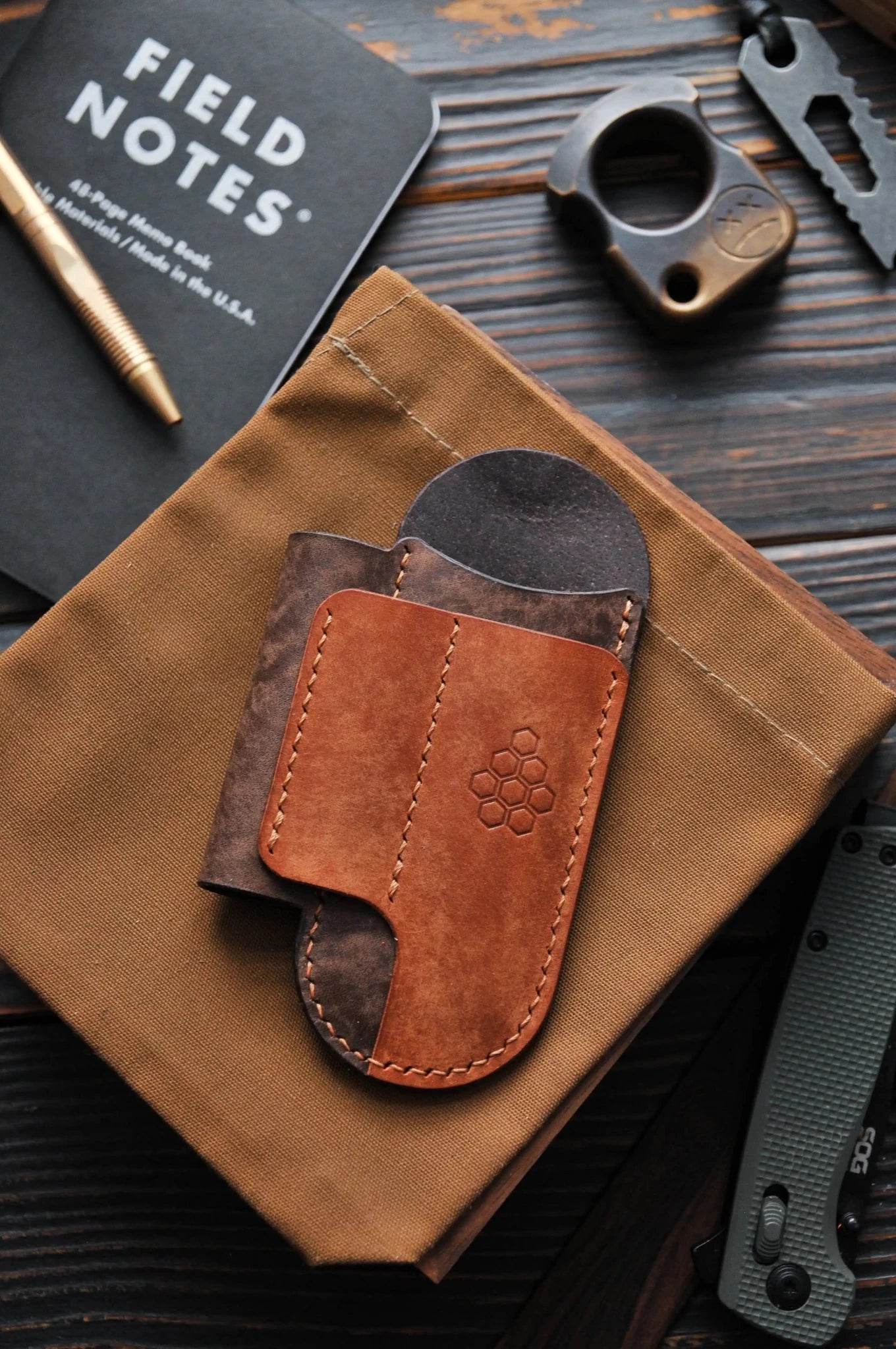 Leather Edc Pocket Organizer, EDC Gear Pouch, SAK Sheath, Flashlight Sheath, Edc Sheath