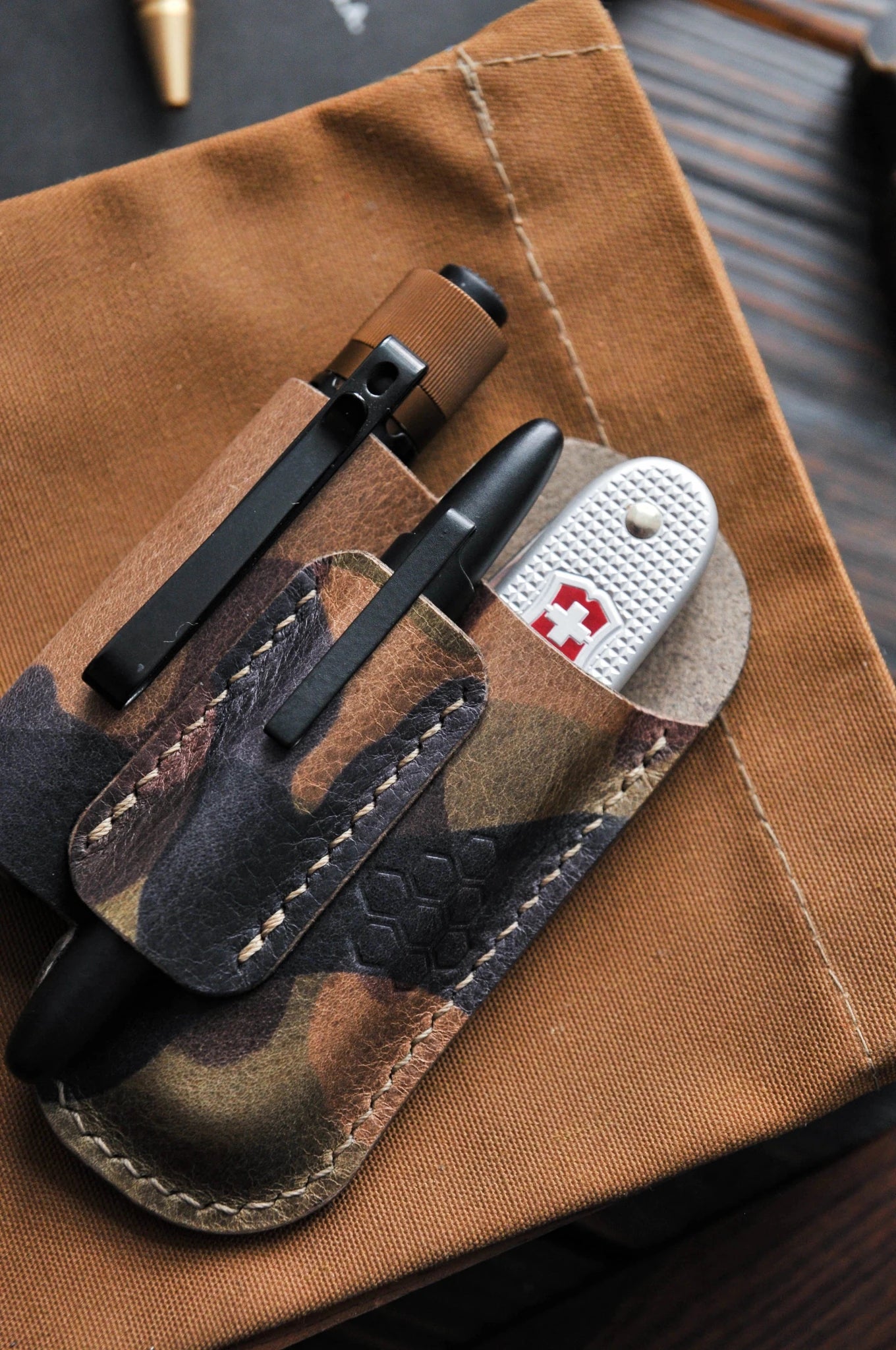 Leather Edc Pocket Organizer, EDC Gear Pouch, SAK Sheath, Flashlight Sheath, Edc Sheath (Copy)