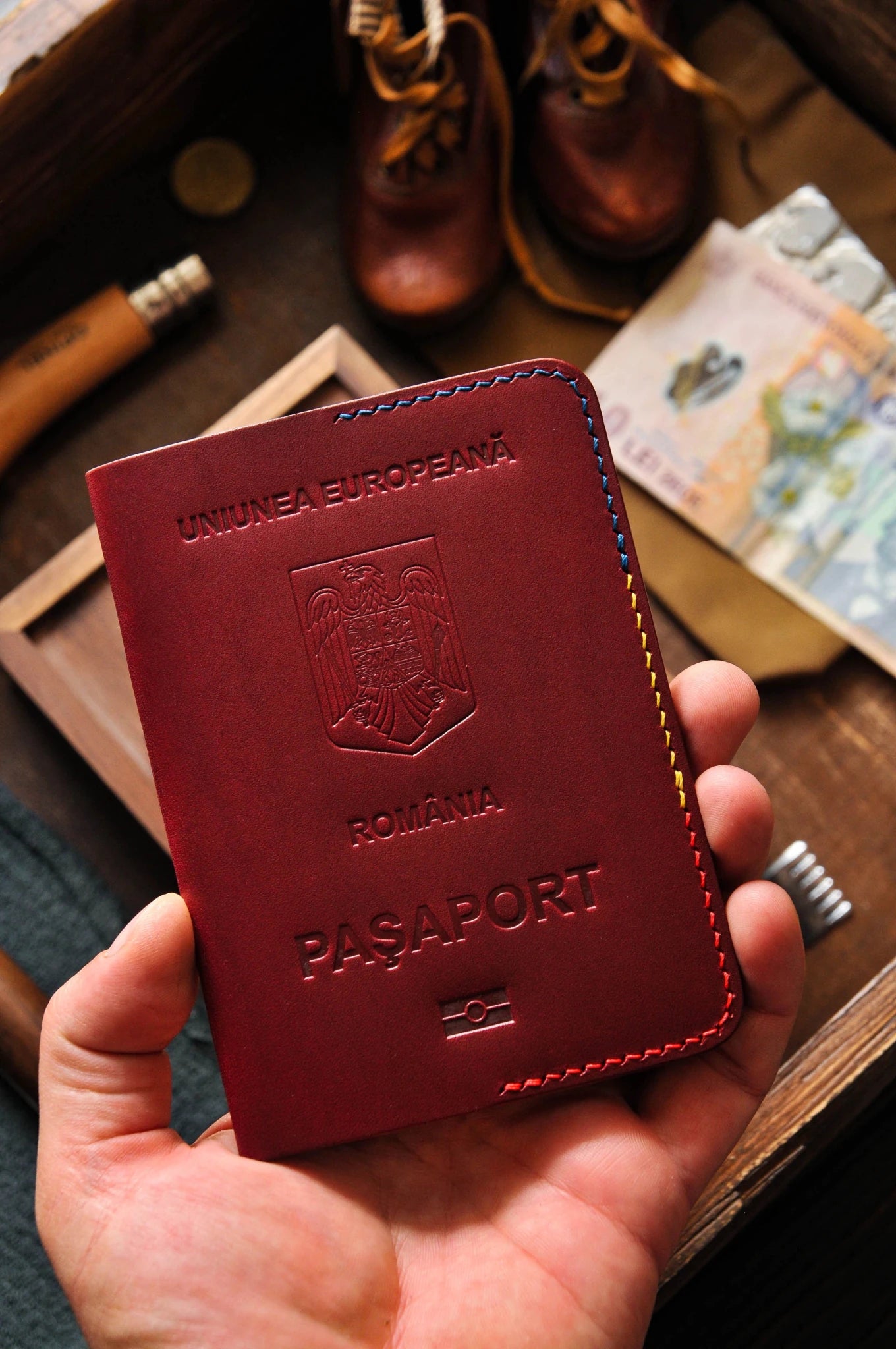 Passport cover for Romania passport