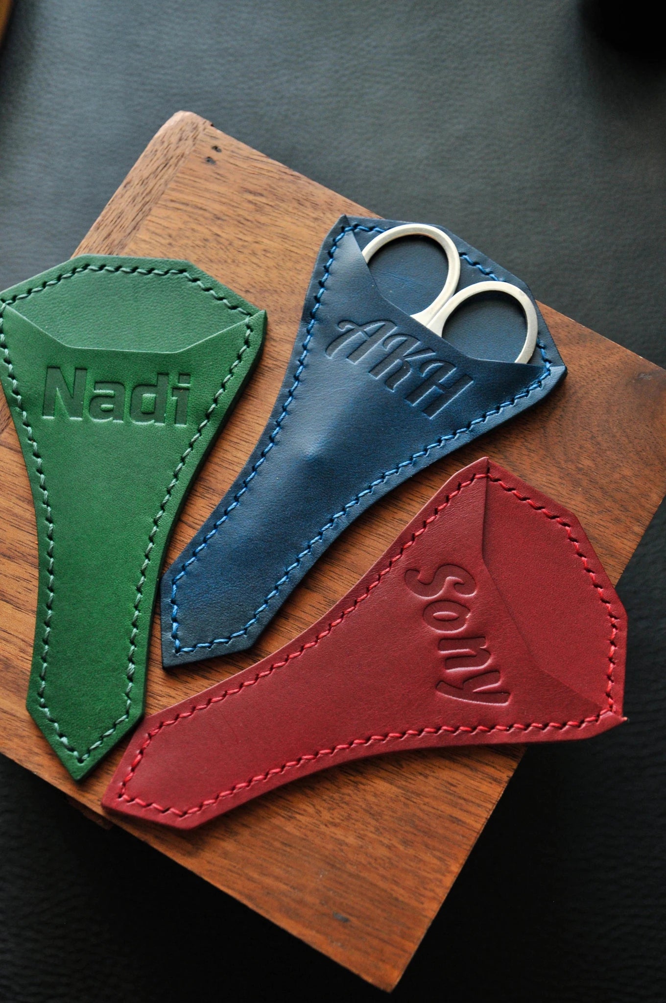 Personalized Leather Manicure case, scissors case