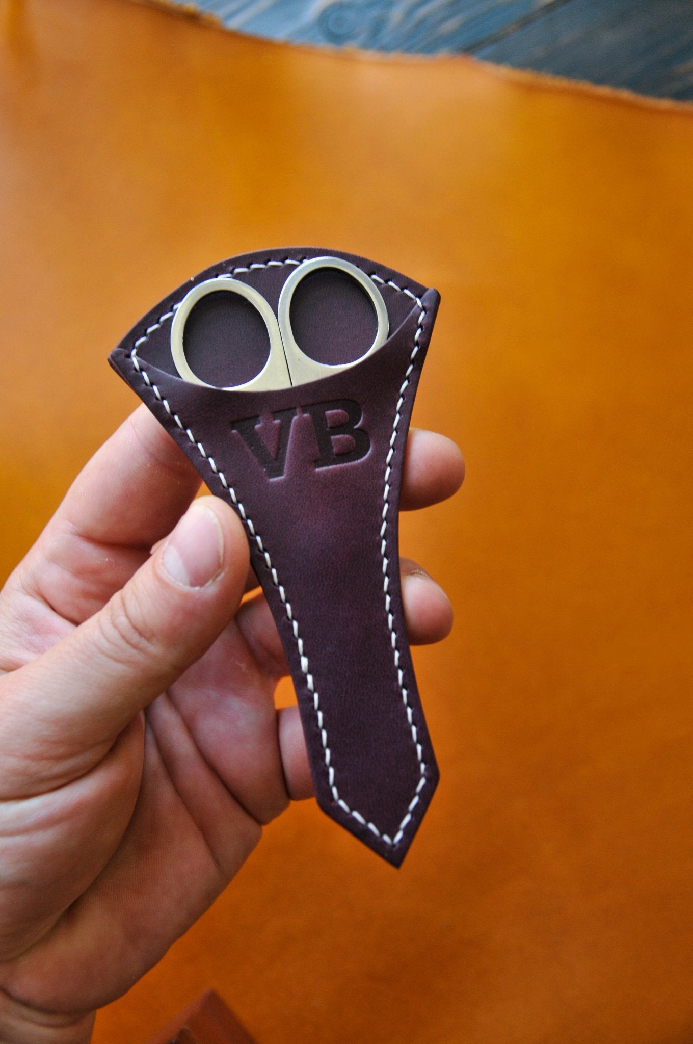 Personalized Leather Manicure case, scissors case