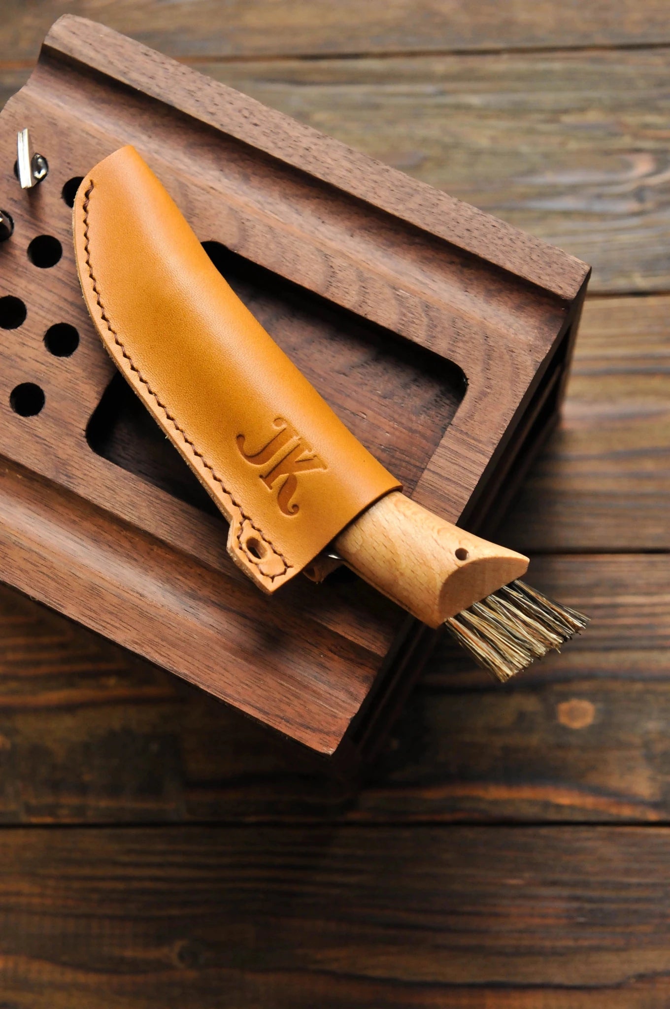 Personalized Leather Sheath Mushroom Knife  Opinel No. 8, Mushroom Picker Gift, Opinel Knife Sheath, Mushroom picking, Belt sheath Opinel