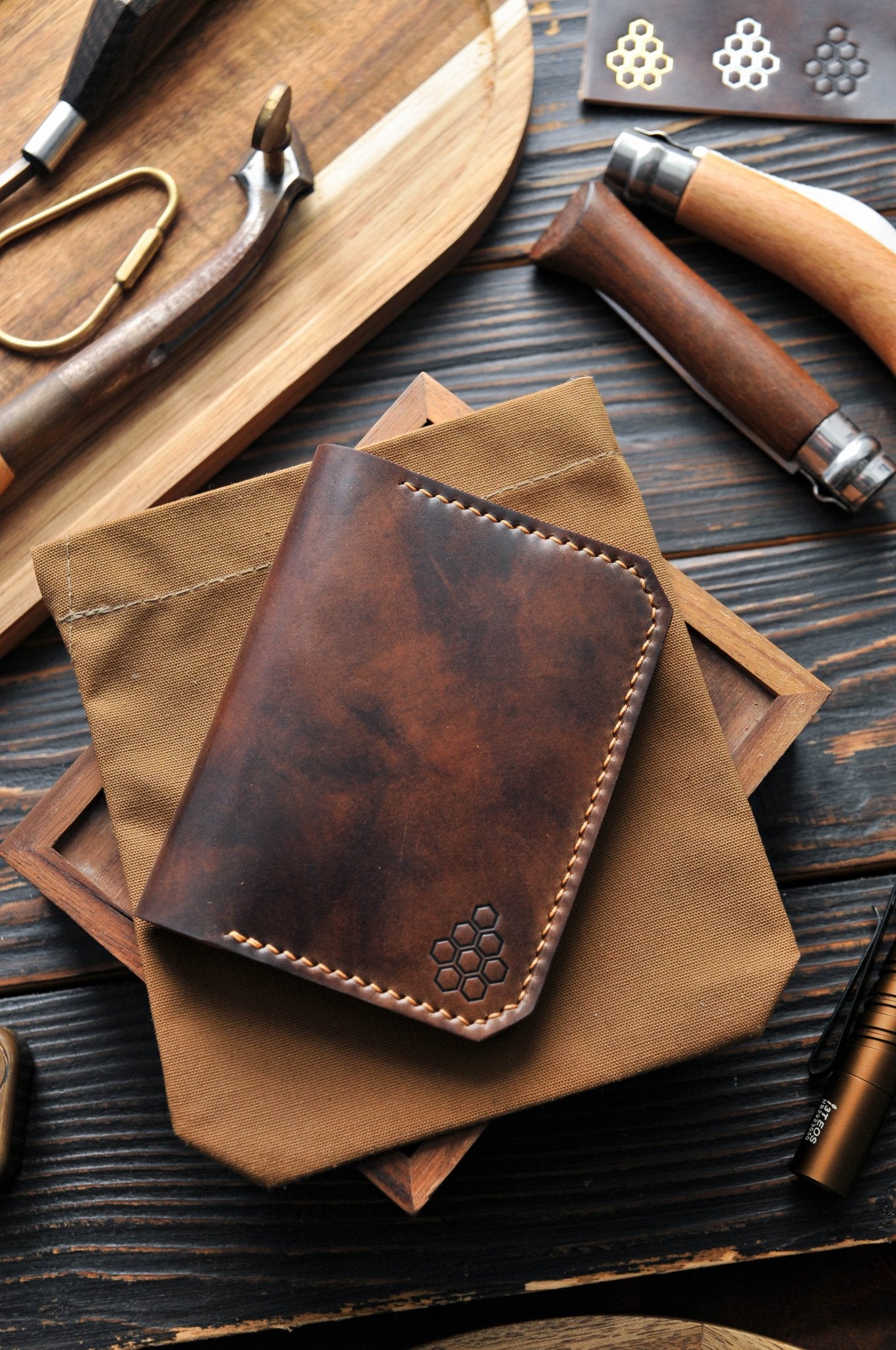 Shell Cordovan leather wallet