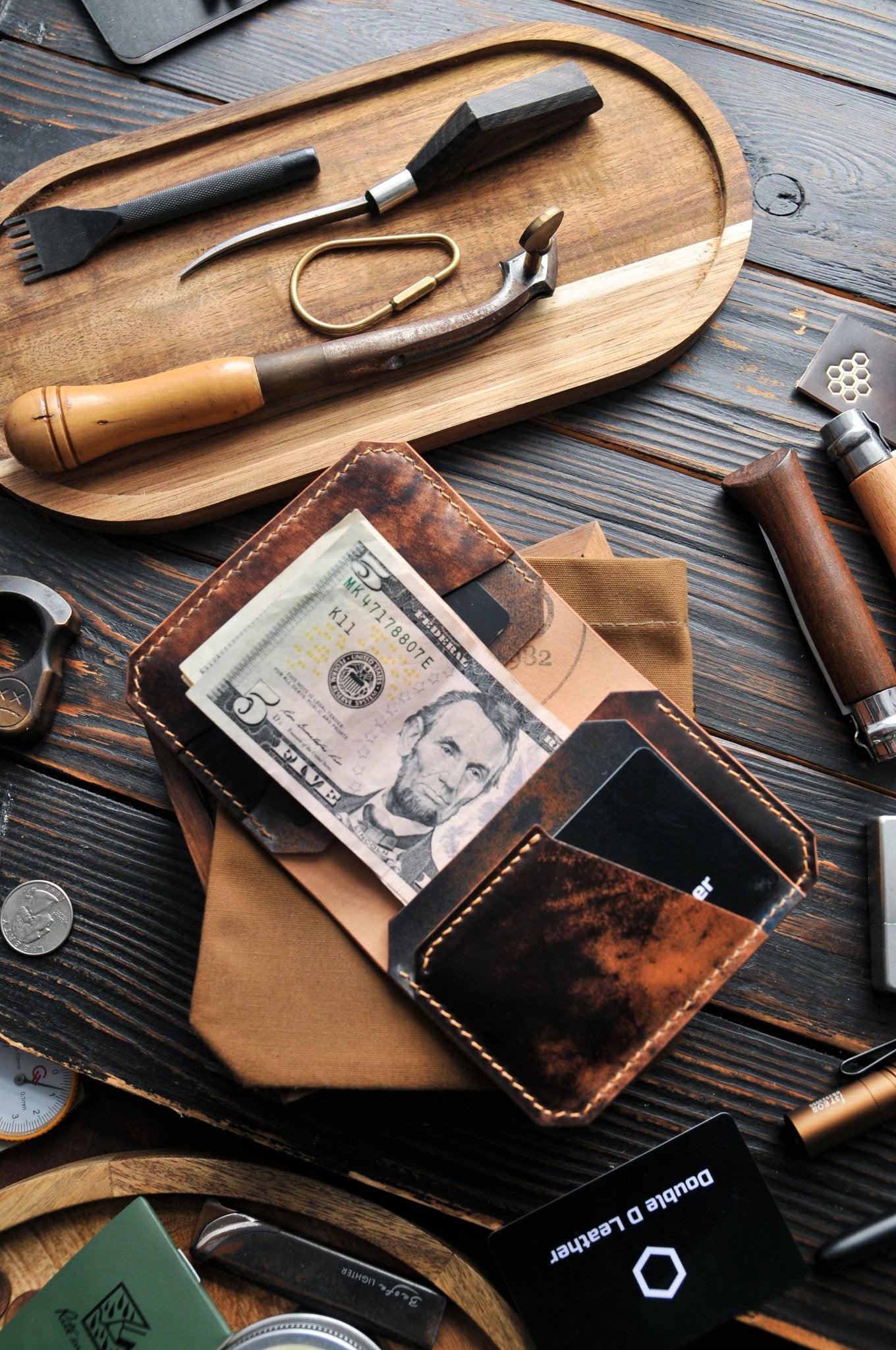 Shell Cordovan leather wallet